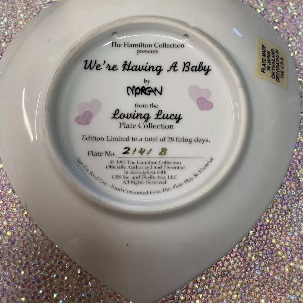 Vtg I Love Lucy Heart Plates Hamilton Collection MINT Condition Limited Ed. 6x6” - Picture 7 of 9